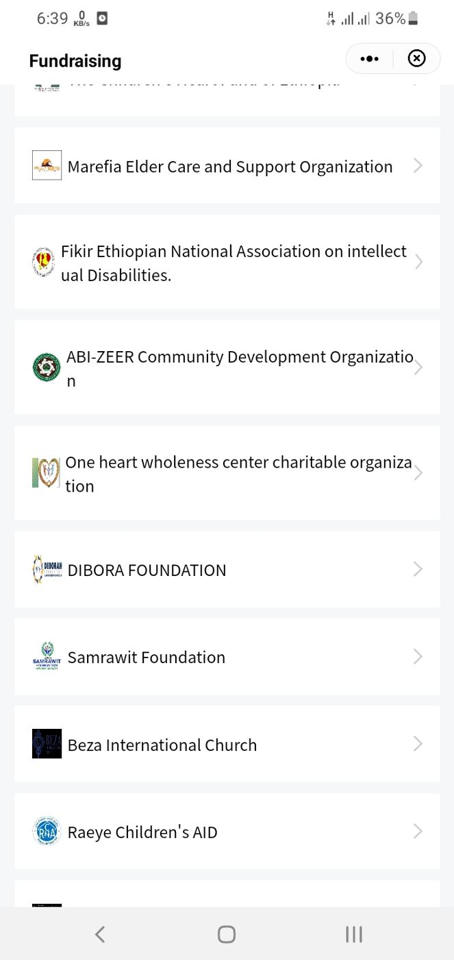 Step 4: the list of organisations with The One Heart Wholeness Centre
